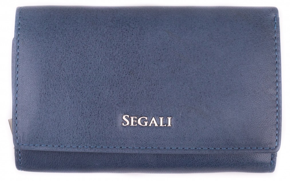 Levně SEGALI Dámská kožená peněženka 7074 S indigo