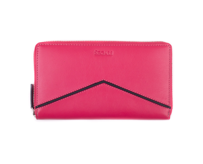 Levně SEGALI Dámská kožená peněženka 7079 hot pink