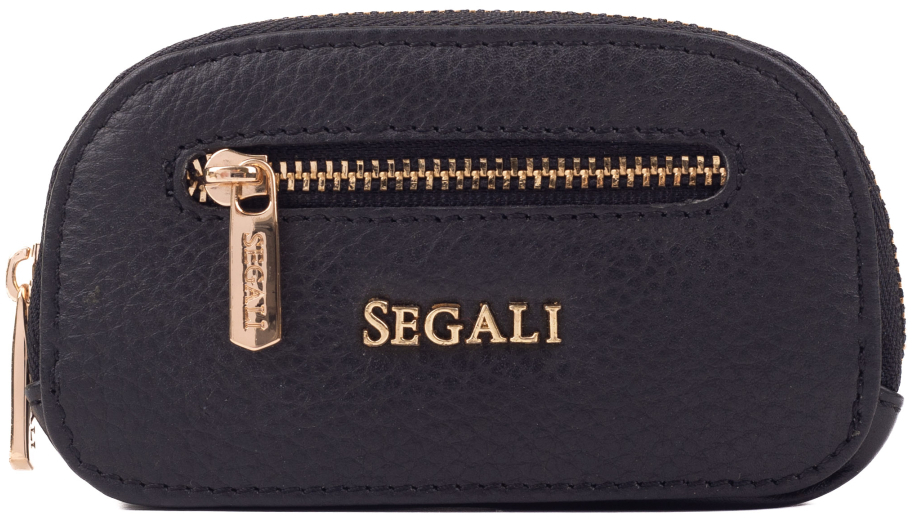 SEGALI Kožená kľúčenka-mini peňaženka 50526 Black