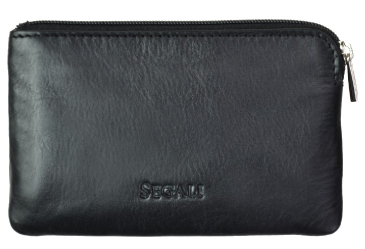 Levně SEGALI Kožená mini peněženka-klíčenka 7289 black