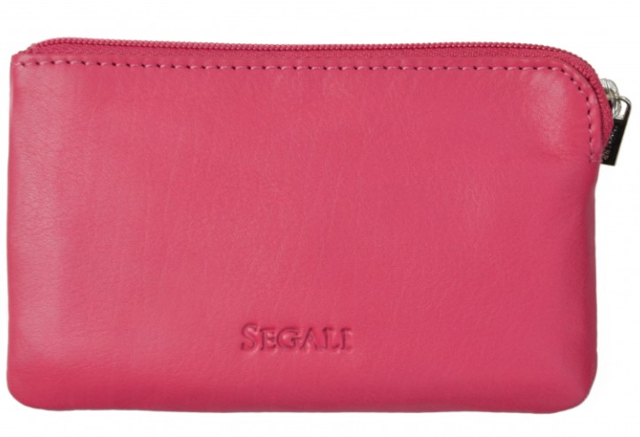 SEGALI Kožená mini peněženka-klíčenka 7289 pink
