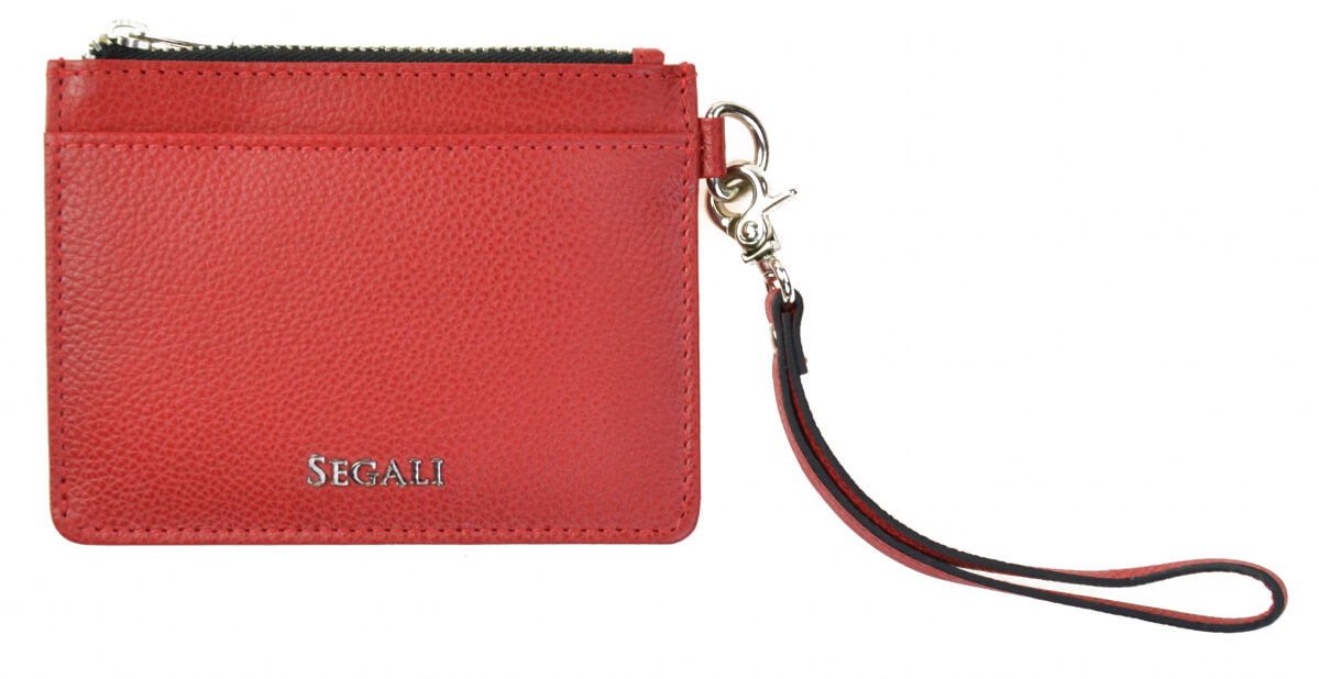 SEGALI Kožená mini peňaženka-kľúčenka 7290 A red