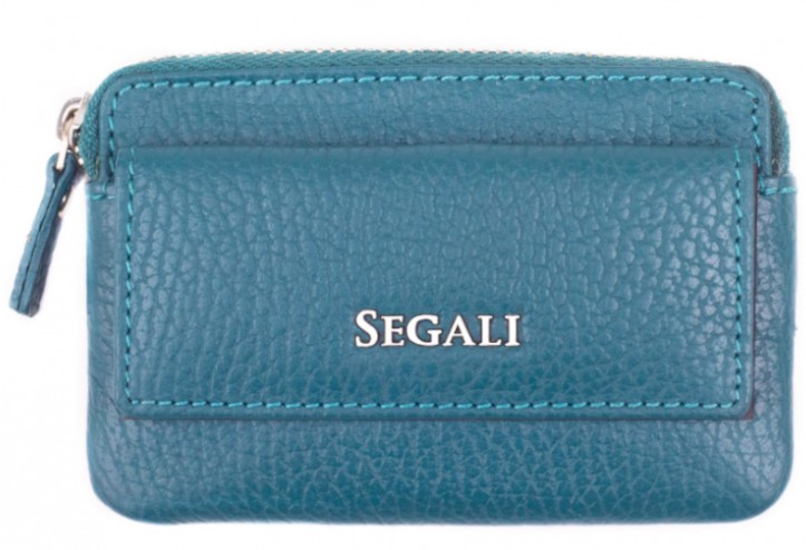 SEGALI Kožená mini peňaženka-kľúčenka 7483 A blue
