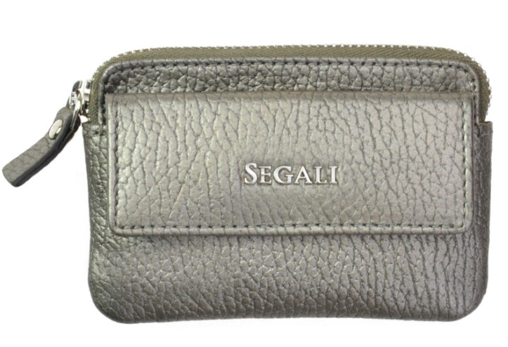 SEGALI Kožená mini peňaženka-kľúčenka 7483 A silver/gold