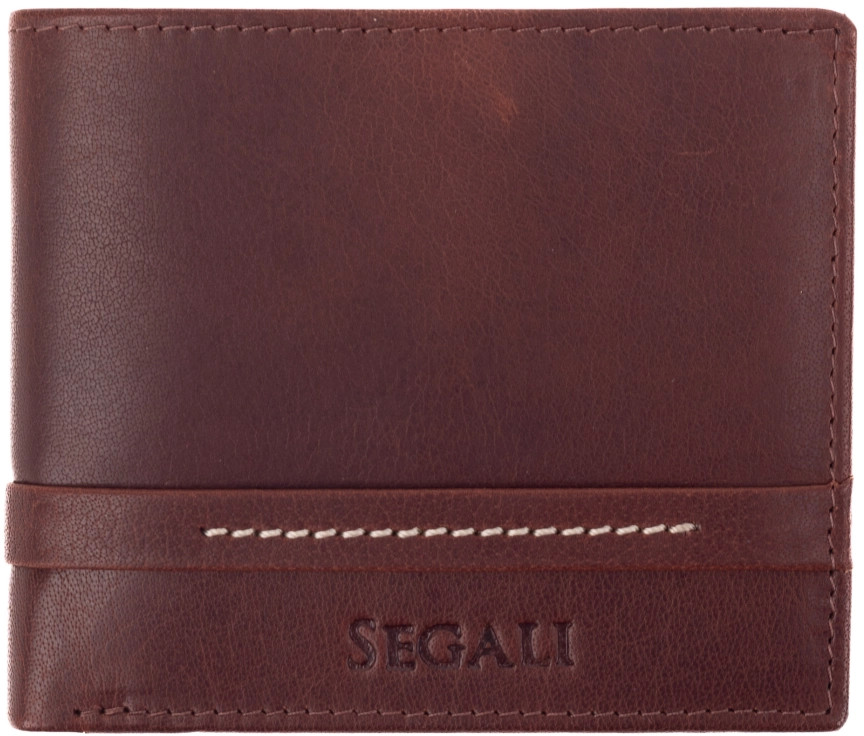Levně SEGALI Pánská kožená peněženka 1043 brown