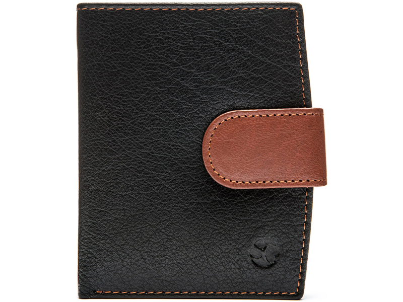 SEGALI Pánská kožená peněženka 61071 black/dark cognac