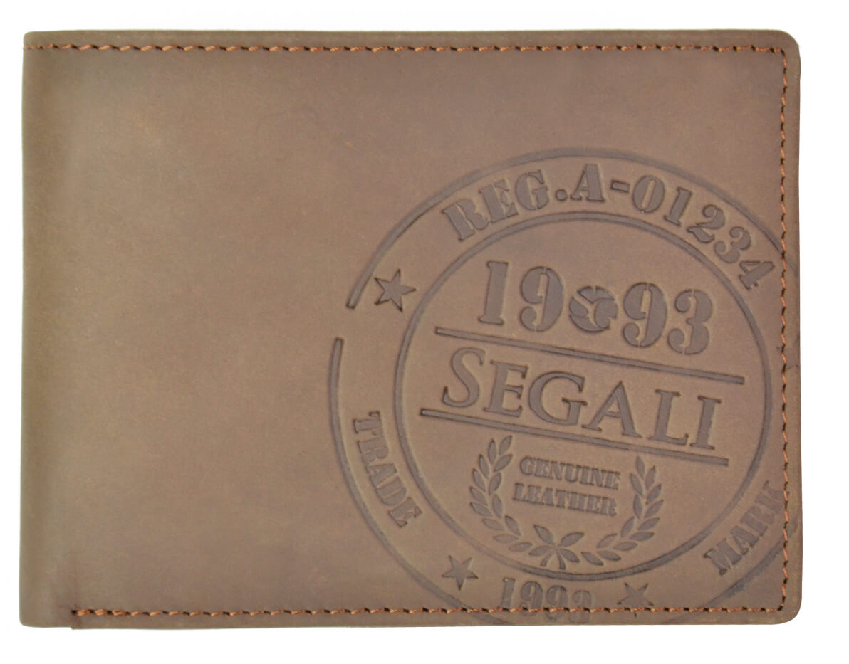 SEGALI Pánska kožená peňaženka 614826 A brown