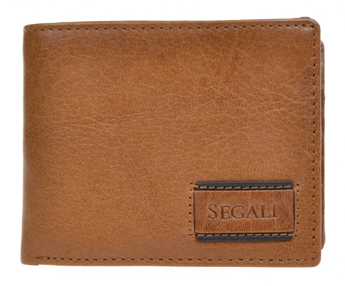 SEGALI Pánská kožená peněženka 70076 lt. cognac