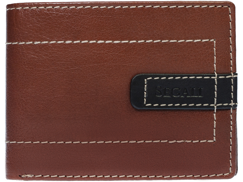 SEGALI Pánská kožená peněženka 70078 dark cognac