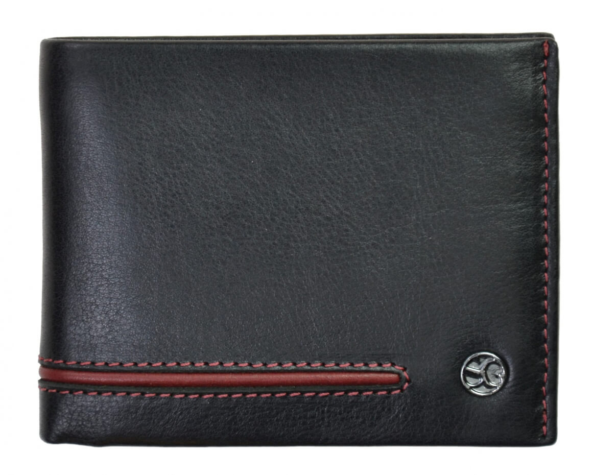 SEGALI Pánska kožená peňaženka 753 115 026 black/red