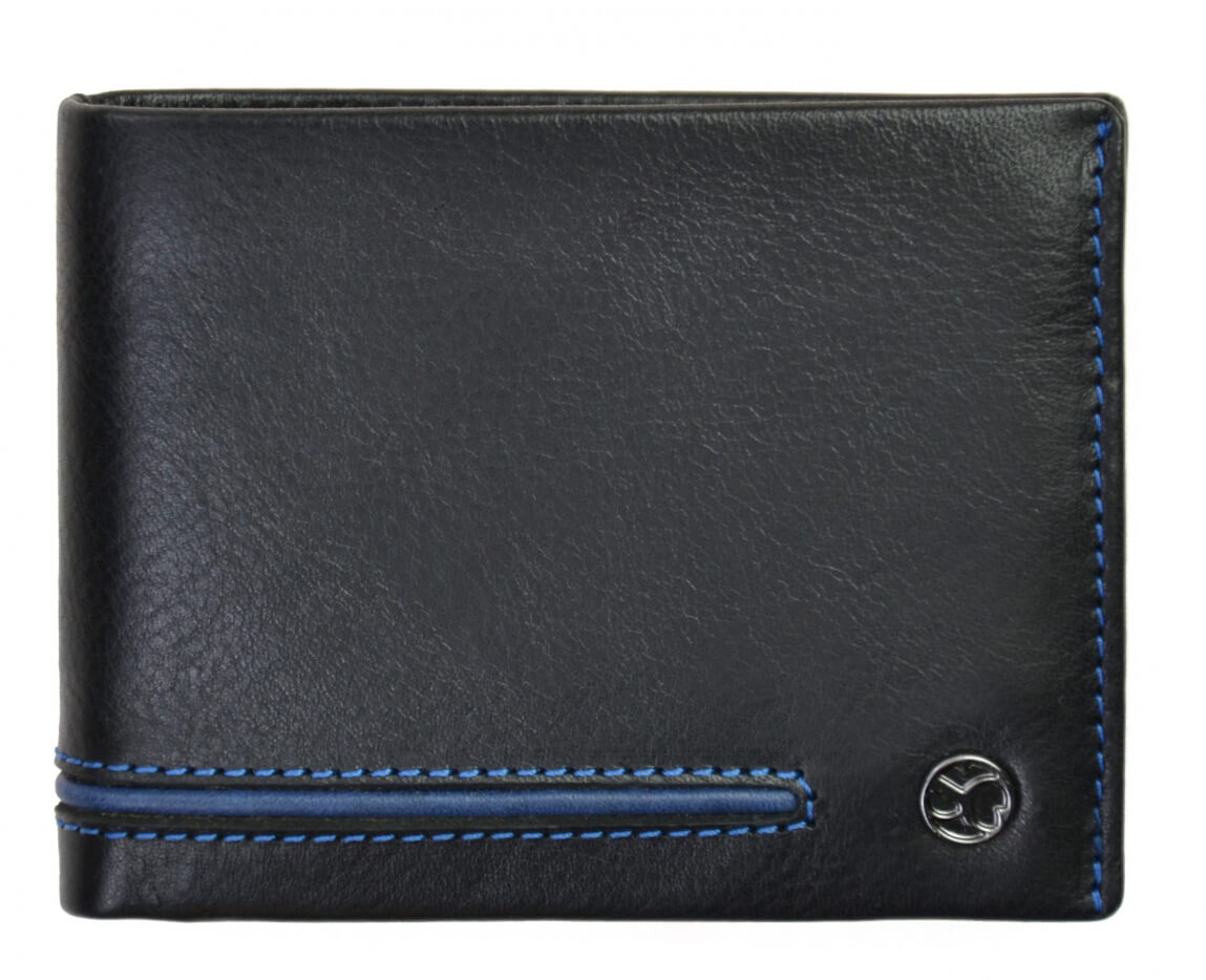 Pánská kožená peněženka SEGALI 753 115 026 černá/modrá
