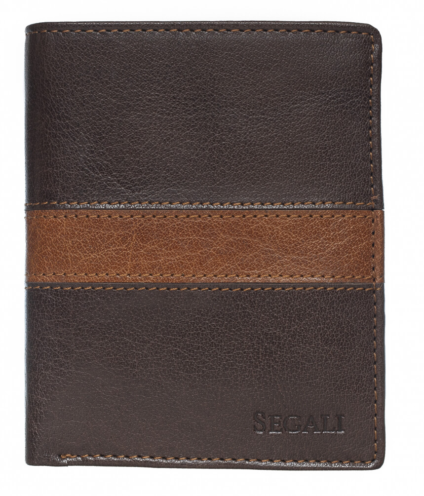 SEGALI Pánska kožená peňaženka 81095 brown/tan