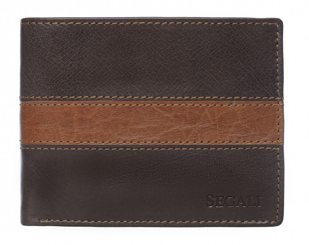 SEGALI Pánska kožená peňaženka 81096 brown/tan