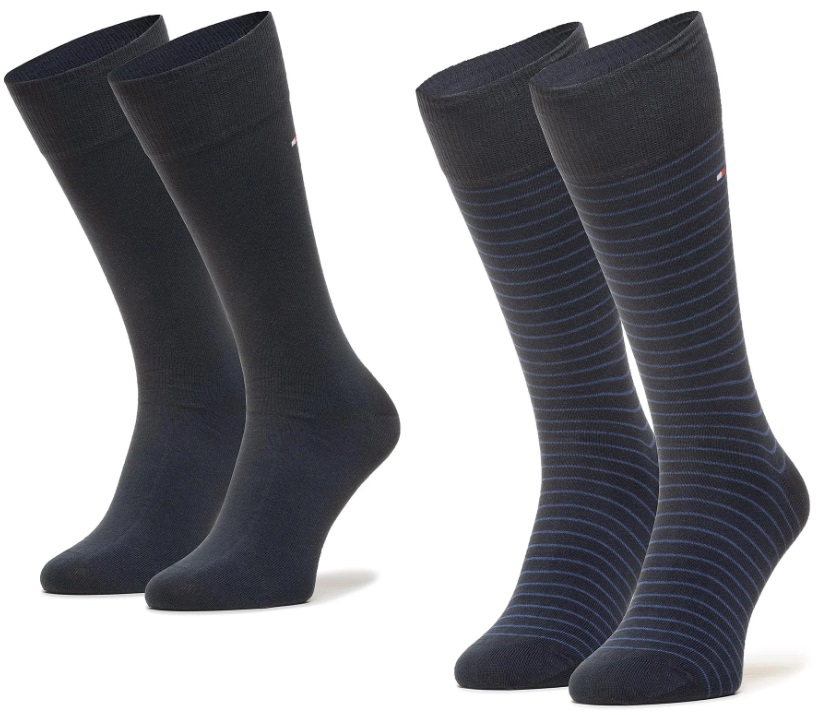 Levně Tommy Hilfiger 2 PACK - pánské ponožky 100001496-054 TOMMY BLUE 39-42