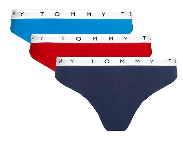 Tommy Hilfiger 3 PACK - dámská tanga UW0UW02521-0V7 XL