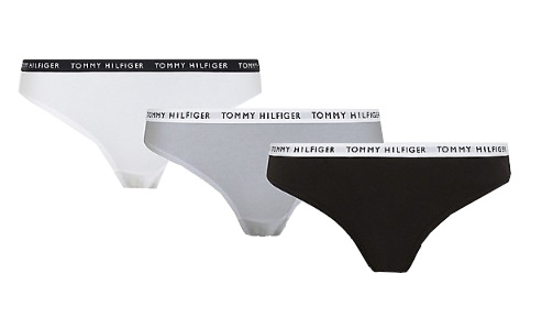 Levně Tommy Hilfiger 3 PACK - dámské kalhotky Bikini UW0UW02828-0TF L