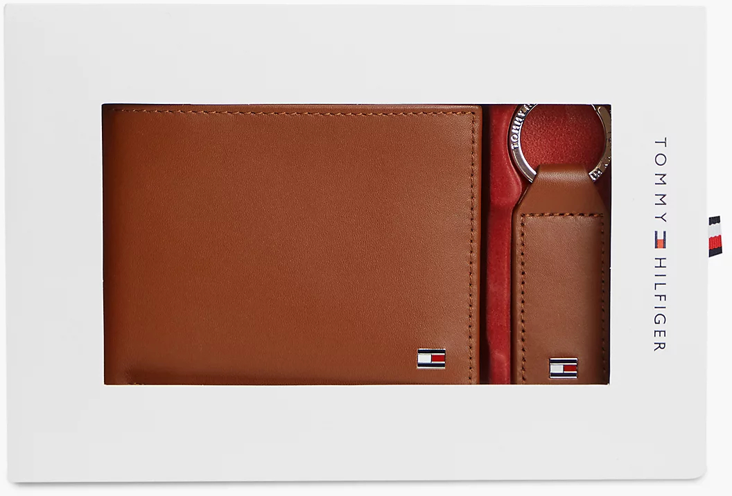 Tommy Hilfiger Pánská kožená sada - peněženka a klíčenka Gifting AM0AM07931GVI