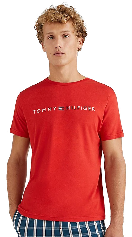 Tommy Hilfiger CN SS TEE LOGO Férfi póló, piros, méret S