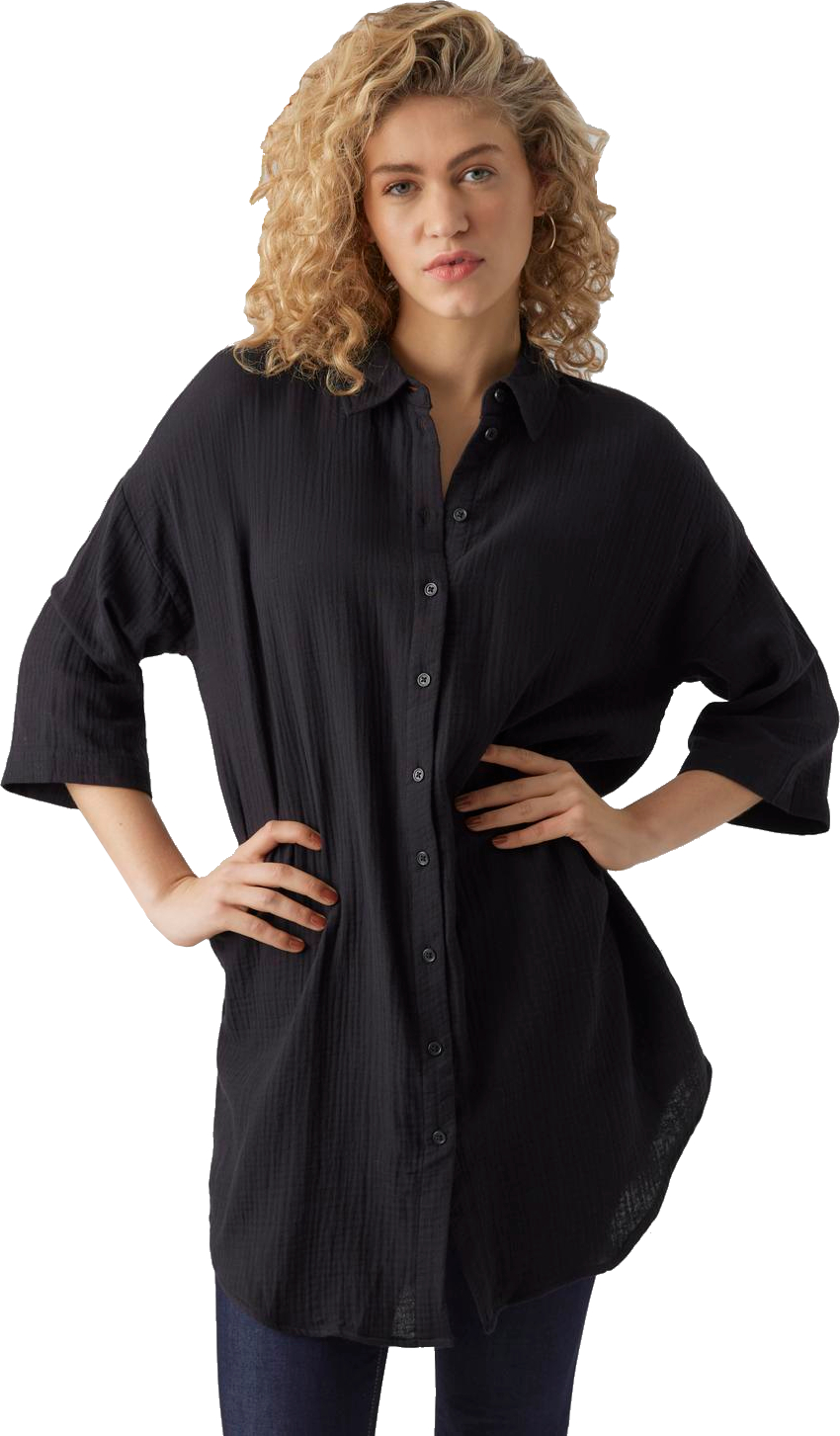 Vero Moda Dámska košeľa VMNATALI Regular Fit 10279688 Black XL