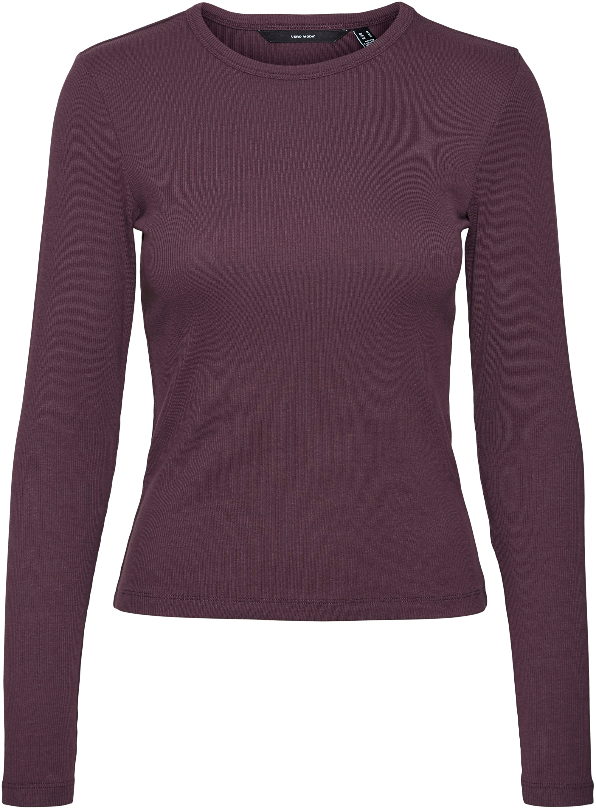 Vero Moda Dámské triko VMCHLOE Tight Fit 10306897 Plum Perfect M