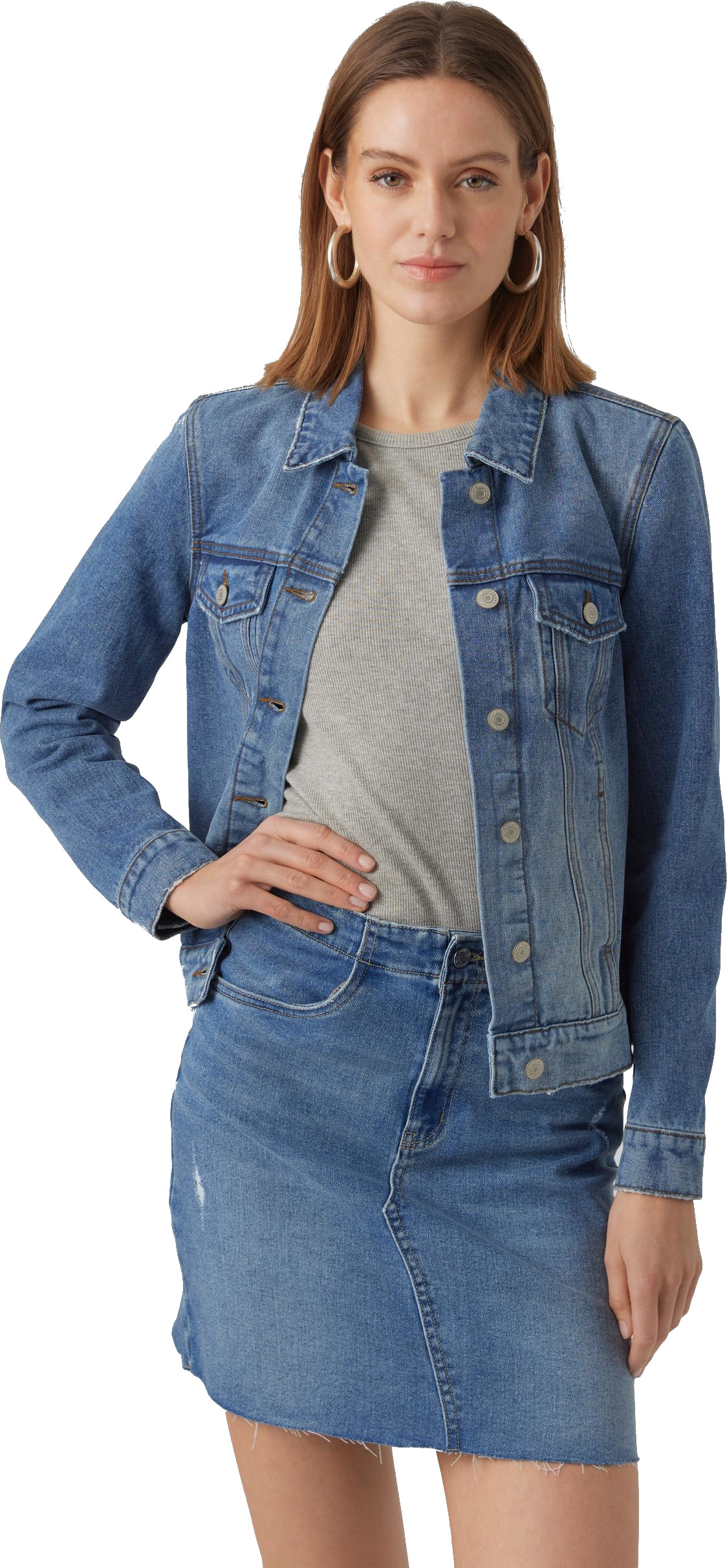 Vero Moda Dámska džínsová bunda VMZORICA 10279789 Medium Blue Denim XS