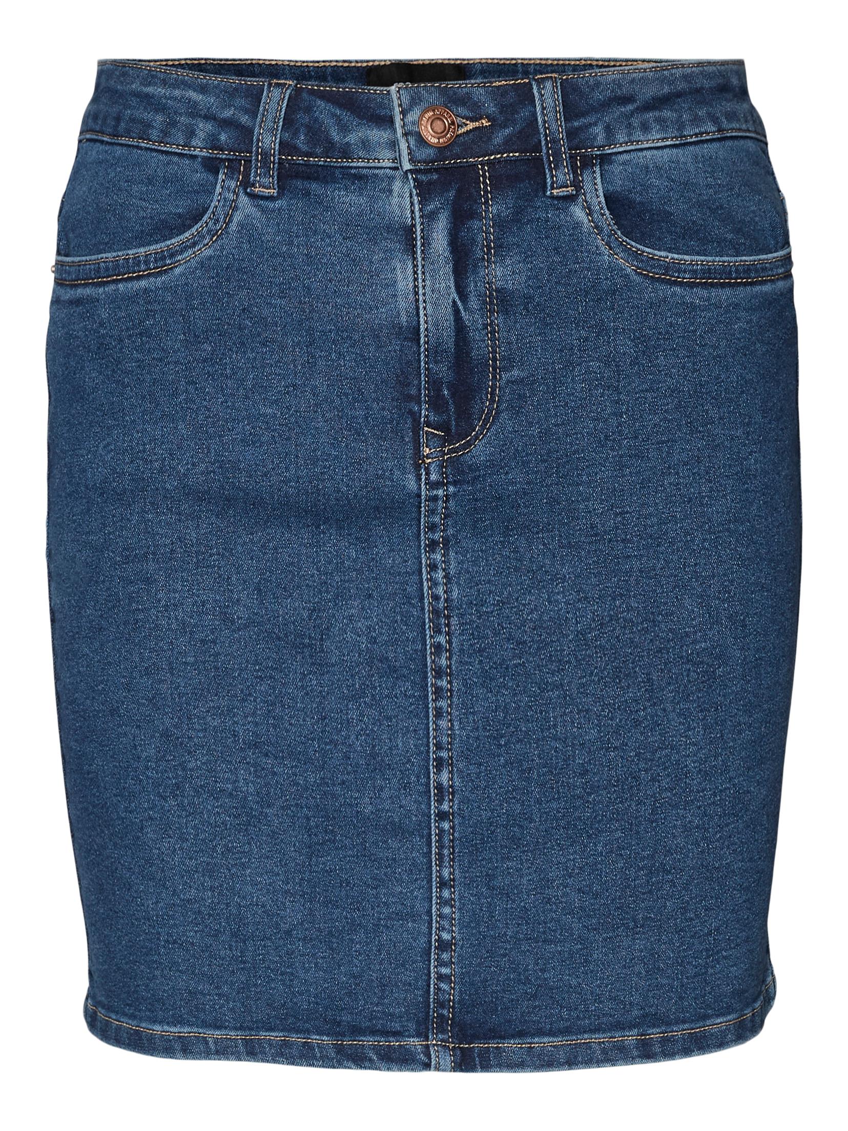 Vero Moda Dámska sukňa VMLUNA 10279491 Medium Blue Denim XS