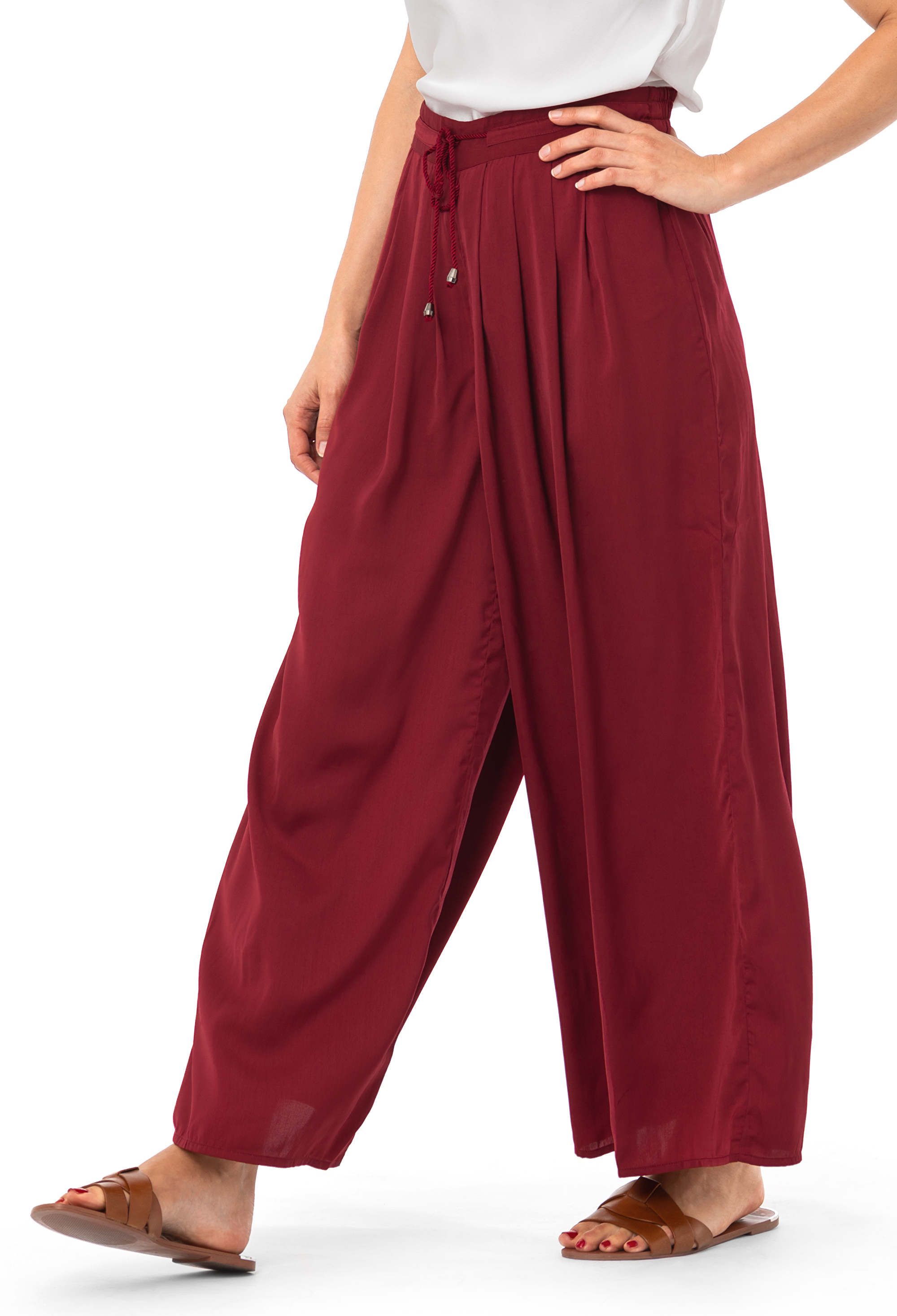 Vero Moda Dámské kalhoty Loose Fit VMARIANE NEW 10271849 Tibetan Red M