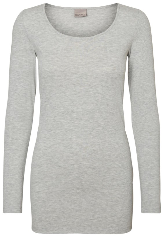 Vero Moda Dámske tričko VMMAXI Regular Fit 10152908 Light Grey Melange XL