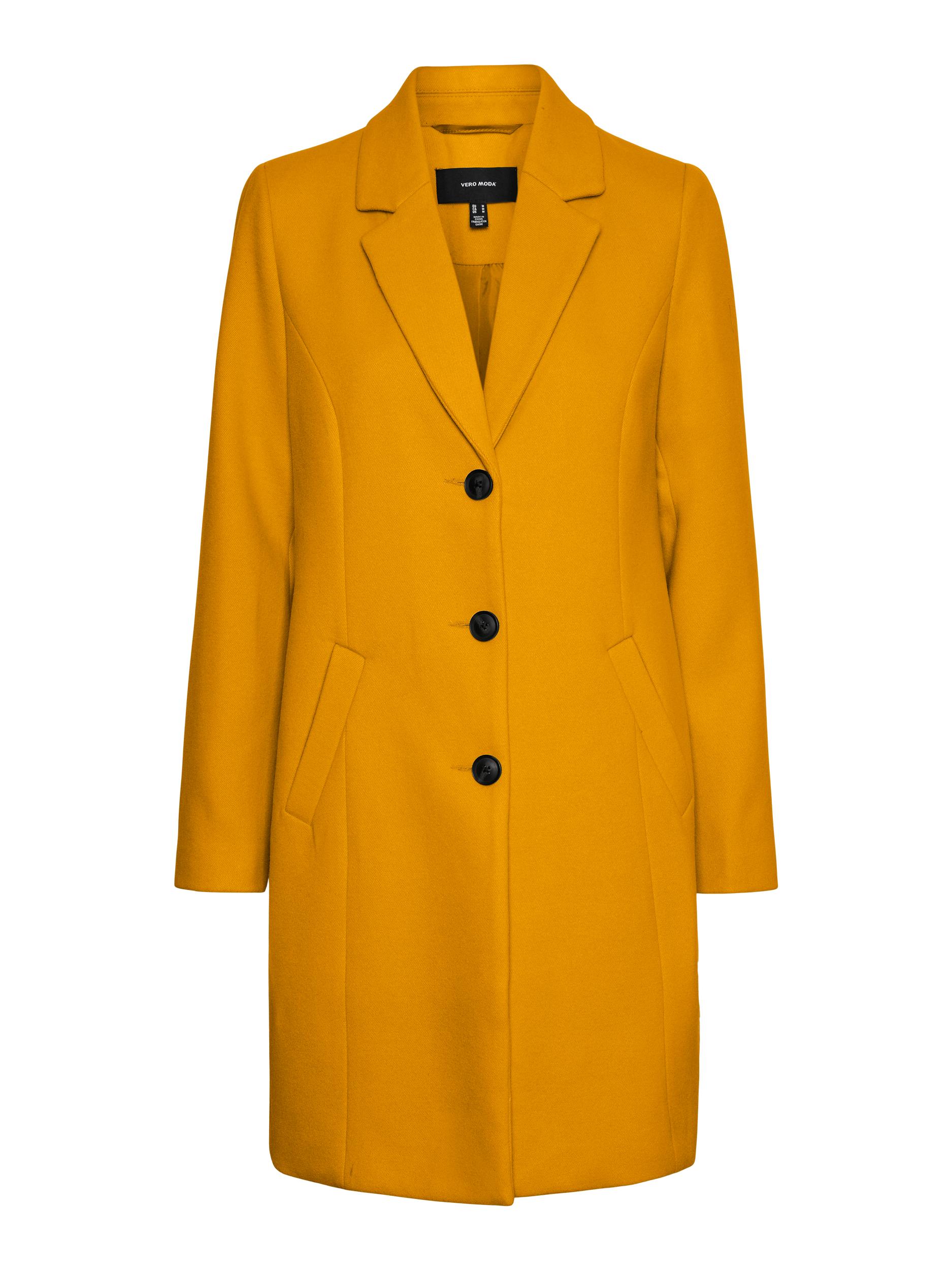 Vero Moda Dámský kabát VMCALACINDY Regular Fit 10267120 Golden Yellow Solid S