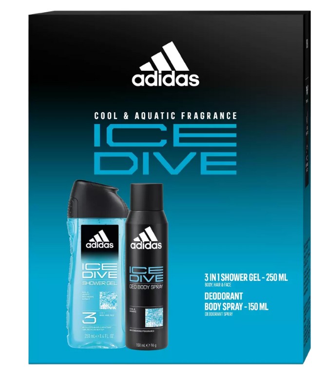 Adidas Ice Dive - deodorant ve spreji 150 ml + sprchový gel 250 ml