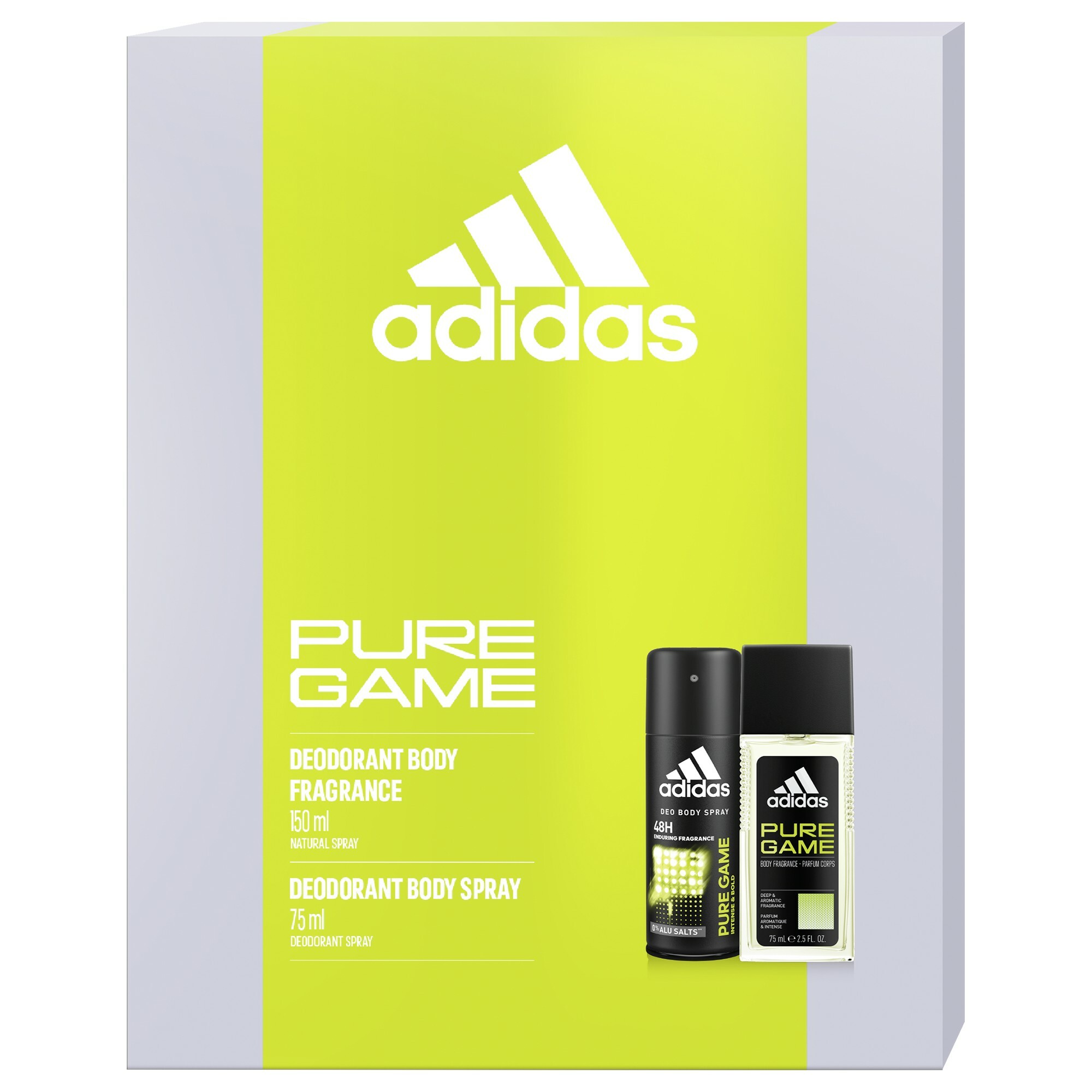 Adidas Pure Game - deodorant s rozprašovačem 75 ml + deodorant ve spreji 150 ml