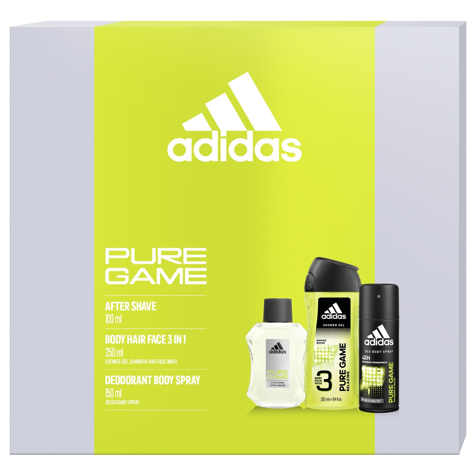 Adidas Pure Game - EDT 50 ml + sprchový gel 250 ml + deodorant ve spreji 150 ml