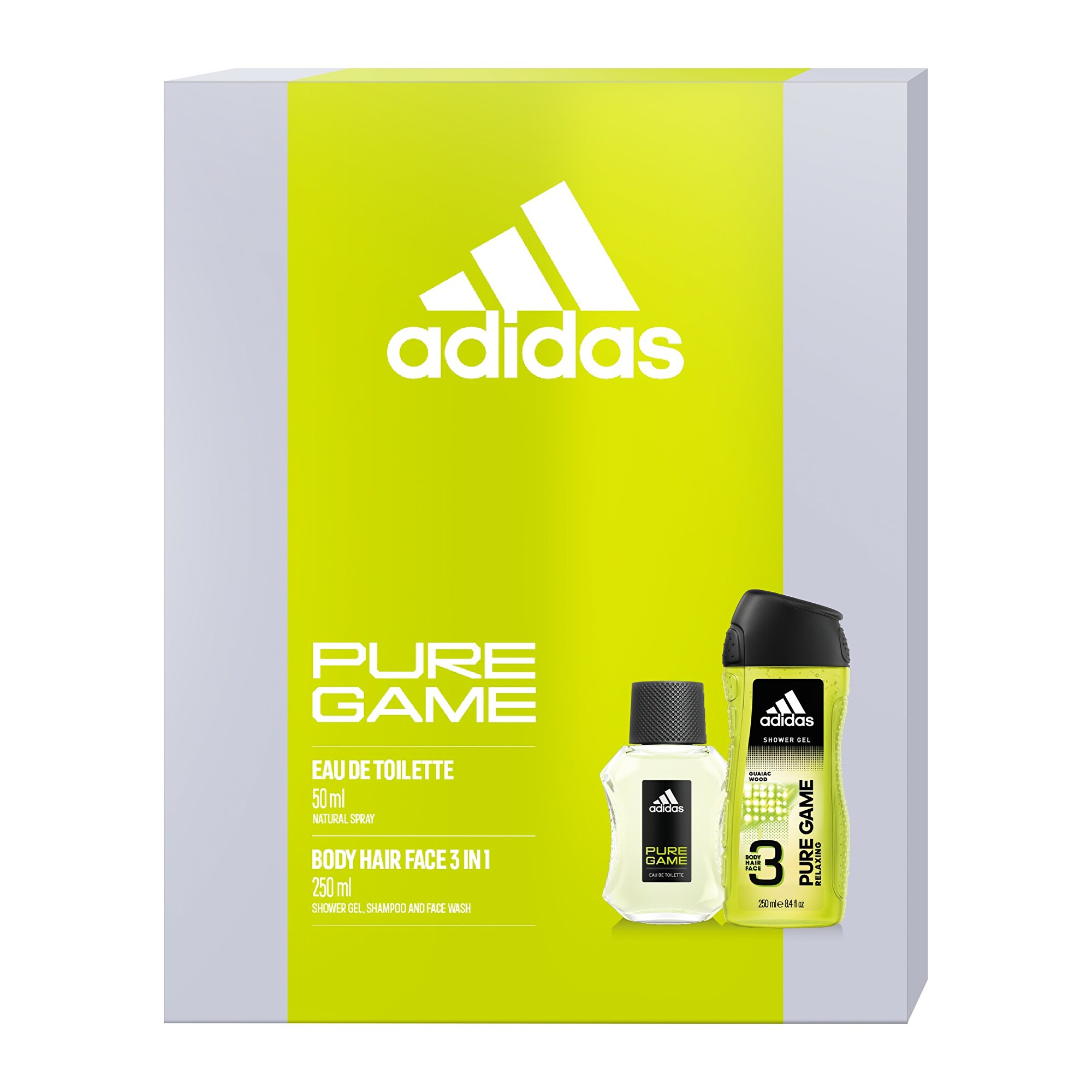 Adidas Pure Game - toaletná voda s rozprašovačom 50 ml + sprchový gél 250 ml