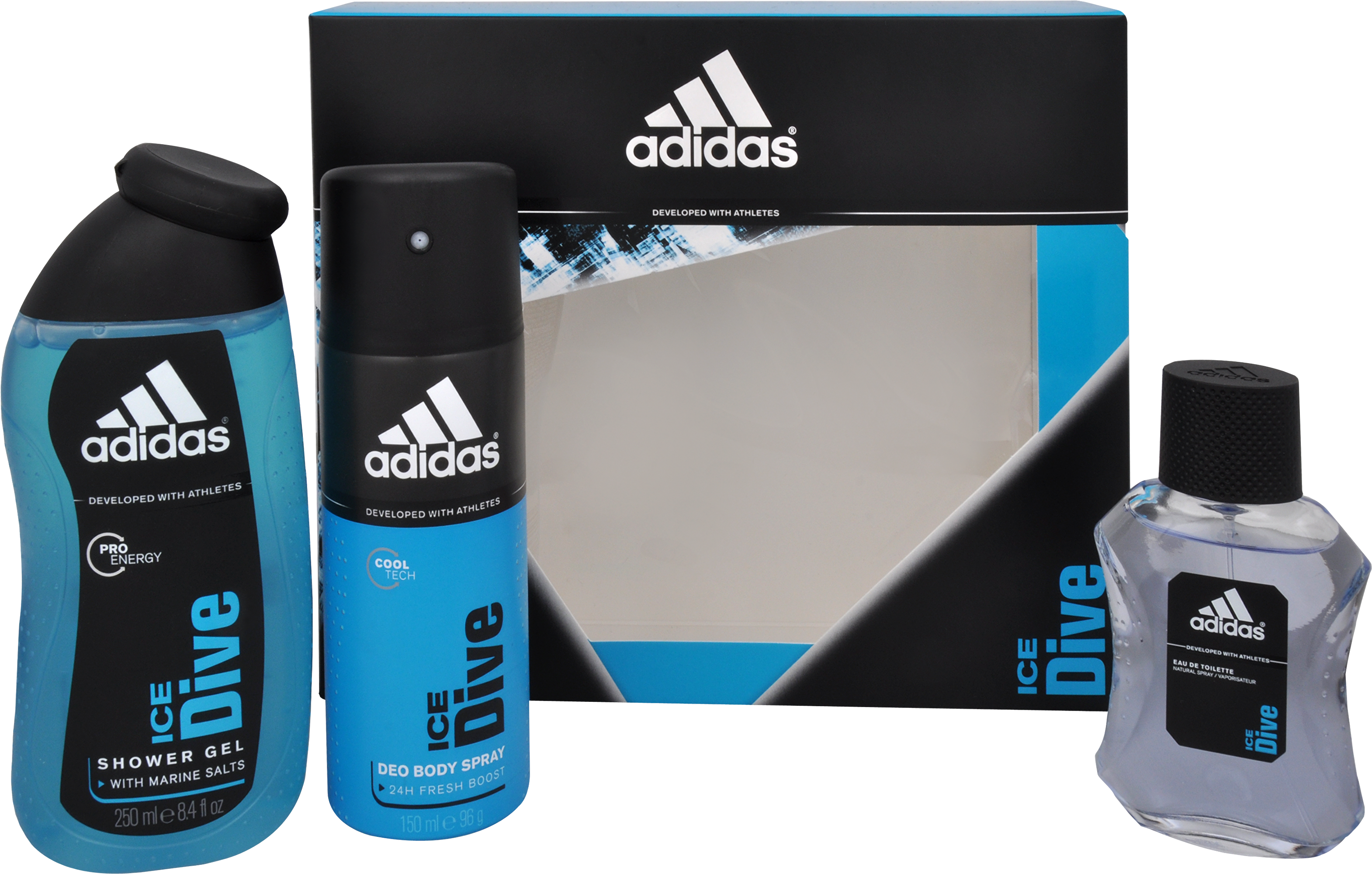 Adidas Ice Dive - toaletní voda s rozprašovačem 50 ml + sprchový gel 250 ml + deodorant ve spreji 150 ml - SLEVA - pomačkaná krabice + 2 mesiace na vrátenie tovaru
