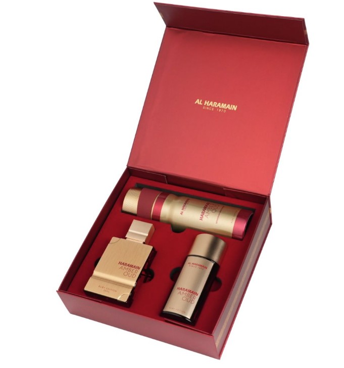 Al Haramain Amber Oud Ruby Edition - EDP 75 ml + EDP 30 ml + dezodorant v spreji 200 ml