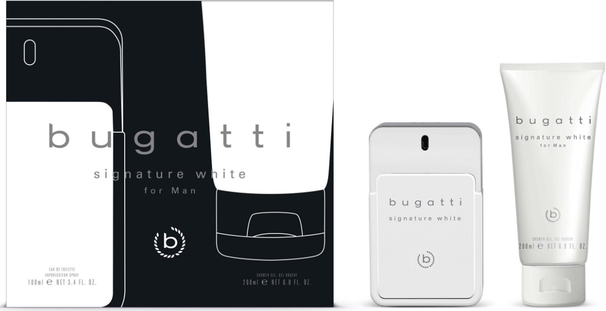 Bugatti Signature White - EDT 100 ml + sprchový gel 200 ml