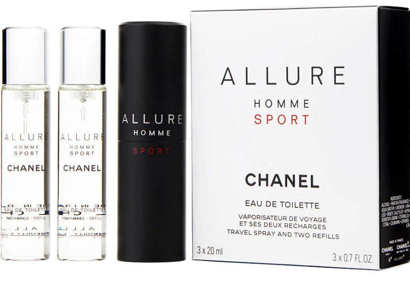 Chanel Allure Homme Sport - EDT 20 ml (plnitelný flakon) + náplň (2 x 20 ml) 60 ml