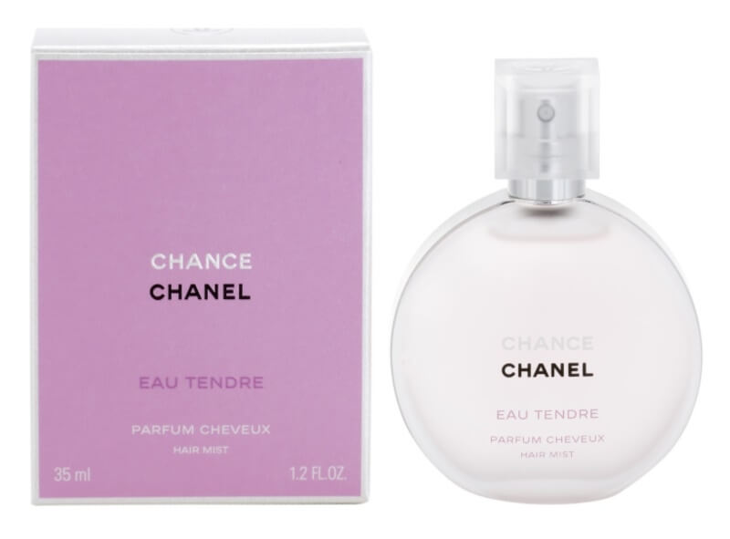 Chanel Chance Eau Tendre - vlasový sprej - SLEVA - bez celofánu, chybí cca 2 ml 35 ml + 2 měsíce na vrácení zboží