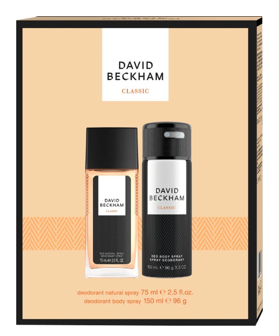 Levně David Beckham Classic - deodorant s rozprašovačem 75 ml + deodorant ve spreji 150 ml
