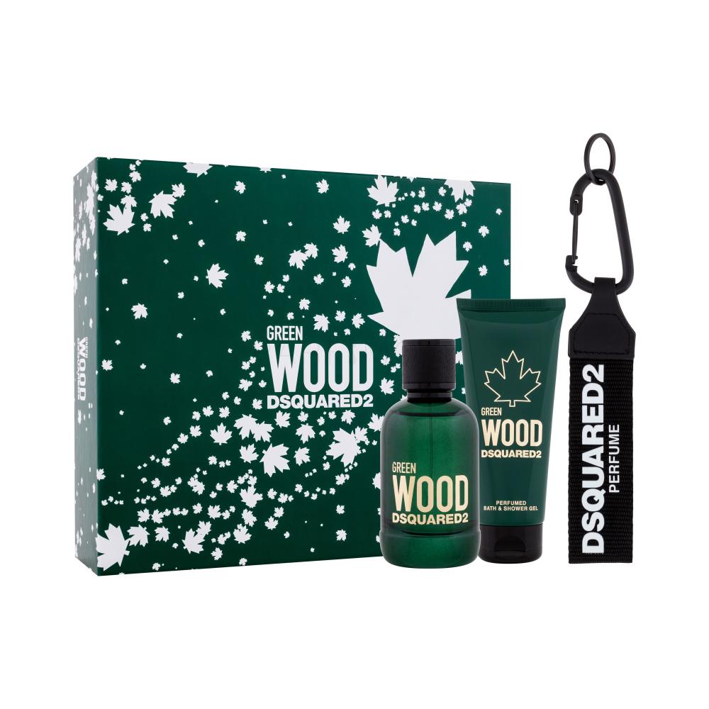 Levně Dsquared² Green Wood - EDT 100 ml + sprchový gel 100 ml + klíčenka