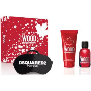 Dsquared² Red Wood - EDT 50 ml + sprchový gel 100 ml + maska na spaní
