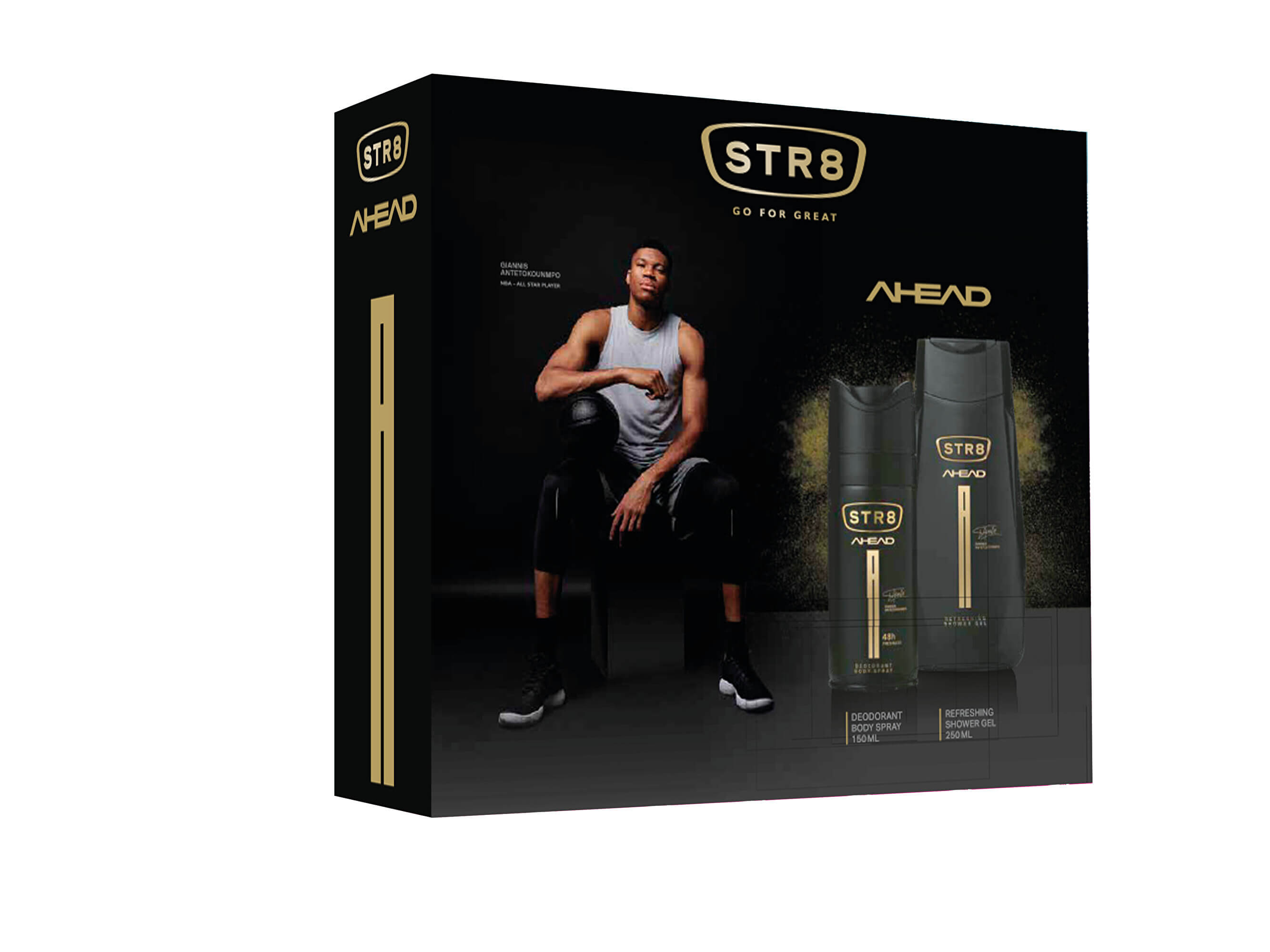 STR8 Ahead - deodorant ve spreji 150 ml + sprchový gel 250 ml - SLEVA - natržená krabice + 2 mesiace na vrátenie tovaru