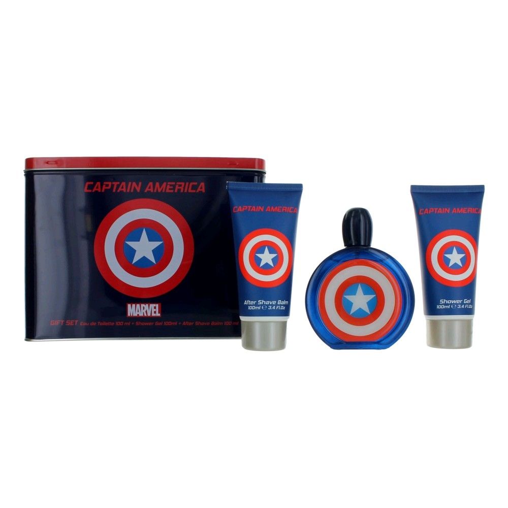 EP Line Captain America - EDT 100 ml + borotválkozás utáni balzsam 100 ml + tusfürdő 100 ml