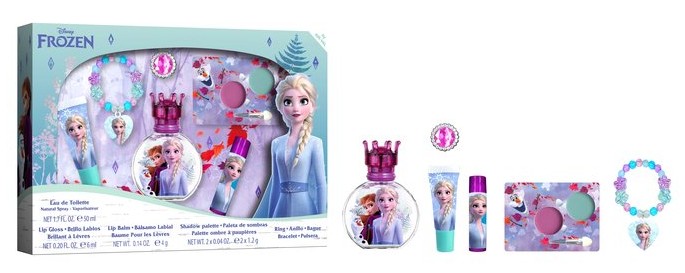 EP Line Disney Frozen - EDT 50 ml + karkötő + gyűrű + ajakbalzsam + szájfény + szemhéjfesték paletta