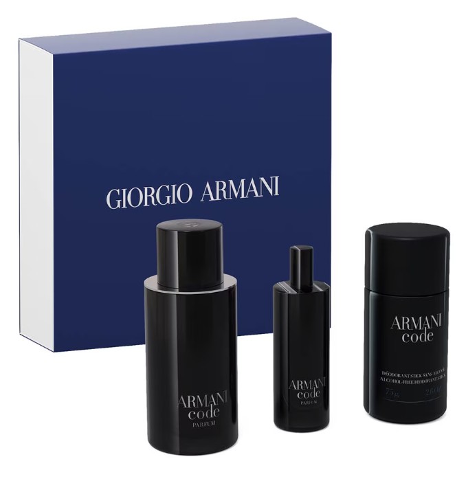 Giorgio Armani Code Parfum - parfém 75 ml (plnitelný) + tuhý deodorant 75 g + parfém 15 ml