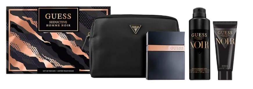 Guess Seductive Noir Homme - EDT 100 ml + sprchový gel 100 ml + deodorant ve spreji 226 ml + kosmetická taška