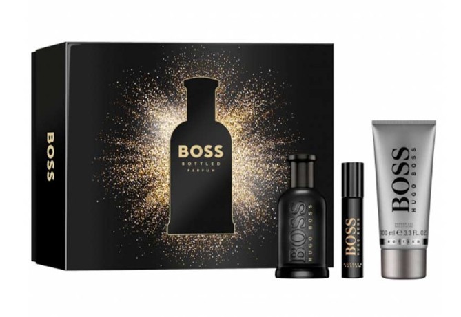 Levně Hugo Boss Boss Bottled Parfum - parfém 100 ml + parfém 10 ml + sprchový gel 100 ml