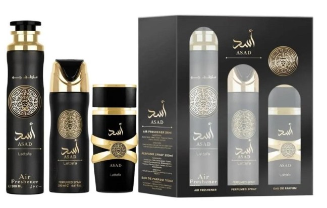 Lattafa Asad - EDP 100 ml + deodorant ve spreji 200 ml + osvěžovač vzduchu 300 ml