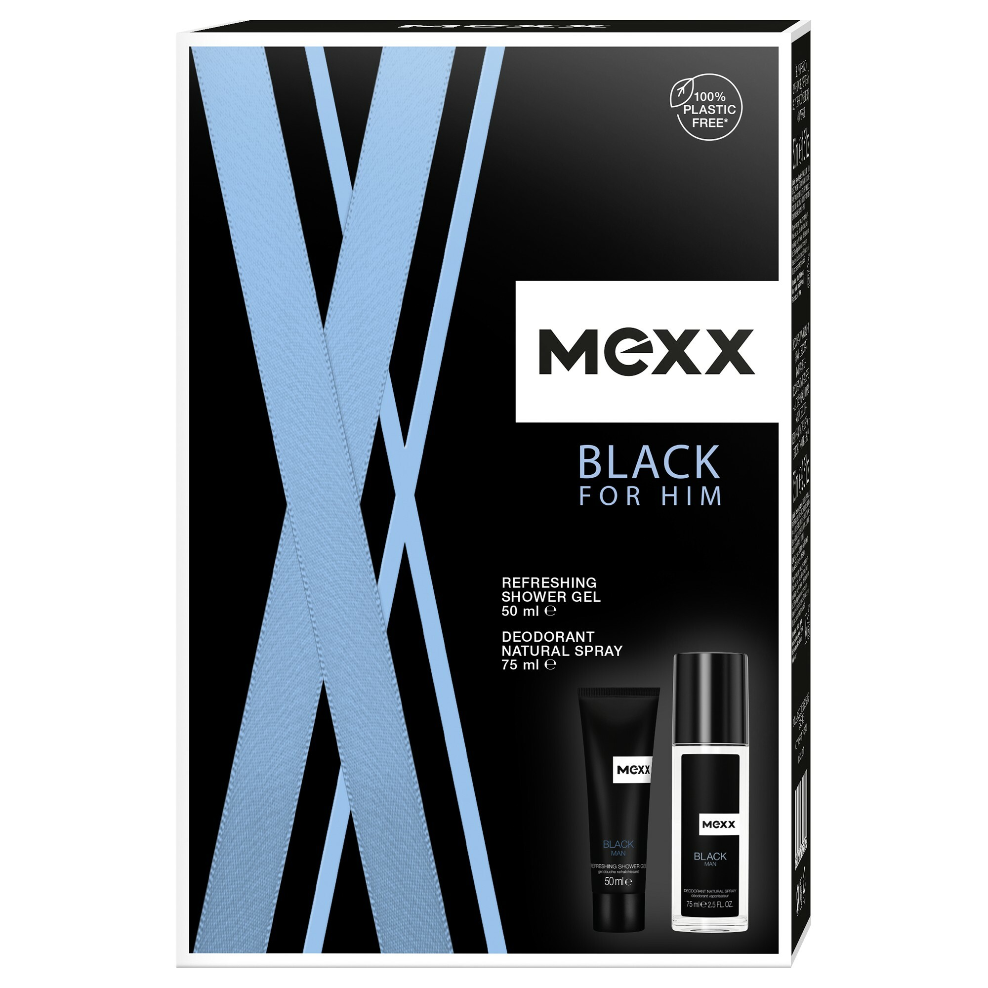 Levně Mexx Black Man - deodorant s rozprašovačem 75 ml + sprchový gel 50 ml