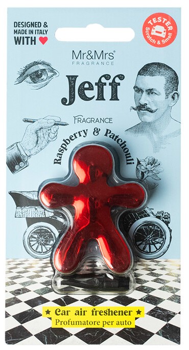 Mr&Mrs Fragrance Jeff Chrome Raspberry & Patchouli - vůně do auta